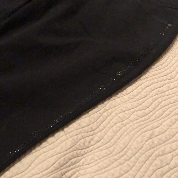 NWOT NYDJ black jeans/leggings with sparkly beaded tuxedo stripe down leg - Picture 2 of 9